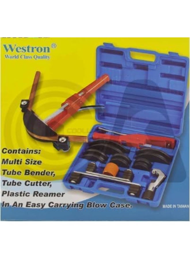 ويسترون مجموعة مثني أنابيب للأنابيب من 1/4" إلى 7/8" O.D، مجموعة مثني أنابيب من الألمنيوم بنظام الرافعة مع قاطع أنابيب وأداة إزالة الحواف. - Image 1